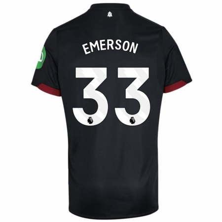 Kandiny Kinderen Emerson #33 Zwart Wit Uitshirt Uittenue 2024/25 T-Shirt