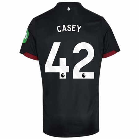 Kandiny Kinderen Kaelan Casey #42 Zwart Wit Uitshirt Uittenue 2024/25 T-Shirt