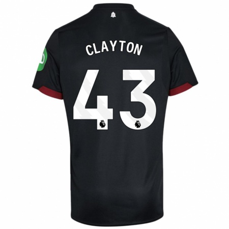 Kandiny Kinderen Regan Clayton #43 Zwart Wit Uitshirt Uittenue 2024/25 T-Shirt