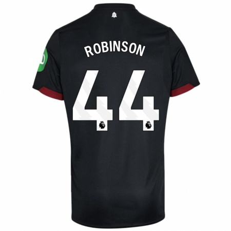 Kandiny Bambino Maglia Junior Robinson #44 Nero Bianco Kit Gara Away 2024/25 Maglietta