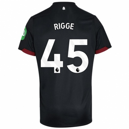 Kandiny Kinderen Daniel Rigge #45 Zwart Wit Uitshirt Uittenue 2024/25 T-Shirt