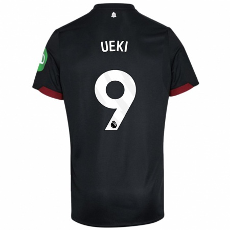 Kandiny Bambino Maglia Riko Ueki #9 Nero Bianco Kit Gara Away 2024/25 Maglietta