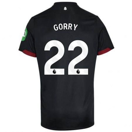 Kandiny Bambino Maglia Katrina Gorry #22 Nero Bianco Kit Gara Away 2024/25 Maglietta