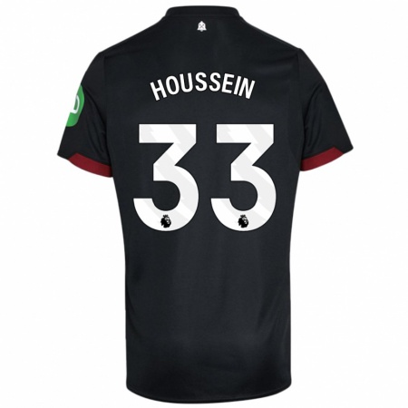 Kandiny Kinder Halle Houssein #33 Schwarz Weiß Auswärtstrikot Trikot 2024/25 T-Shirt Österreich