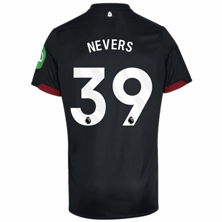 Kandiny Kinder Thierry Nevers #39 Schwarz Weiß Auswärtstrikot Trikot 2024/25 T-Shirt Österreich