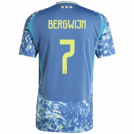 Kandiny Kinderen Steven Bergwijn #7 Grijs Blauw Geel Uitshirt Uittenue 2024/25 T-Shirt