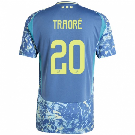 Kandiny Kinderen Bertrand Traoré #20 Grijs Blauw Geel Uitshirt Uittenue 2024/25 T-Shirt