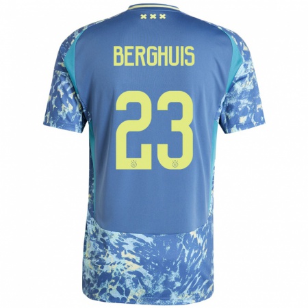 Kandiny Bambino Maglia Steven Berghuis #23 Grigio Blu Giallo Kit Gara Away 2024/25 Maglietta