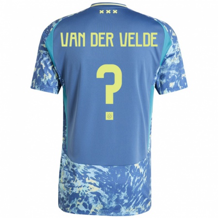 Kandiny Kinderen Valentijn Van Der Velde #0 Grijs Blauw Geel Uitshirt Uittenue 2024/25 T-Shirt