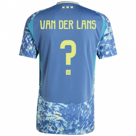 Kandiny Bambino Maglia Mylo Van Der Lans #0 Grigio Blu Giallo Kit Gara Away 2024/25 Maglietta