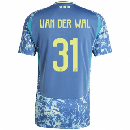 Kandiny Bambino Maglia Dionne Van Der Wal #31 Grigio Blu Giallo Kit Gara Away 2024/25 Maglietta