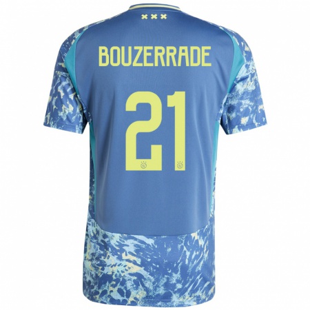 Kandiny Kinderen Zaina Bouzerrade #21 Grijs Blauw Geel Uitshirt Uittenue 2024/25 T-Shirt