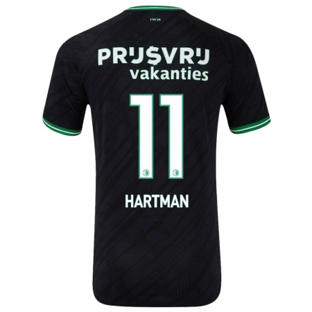 Kandiny Bambino Maglia Quilindschy Hartman #11 Nero Verde Kit Gara Away 2024/25 Maglietta