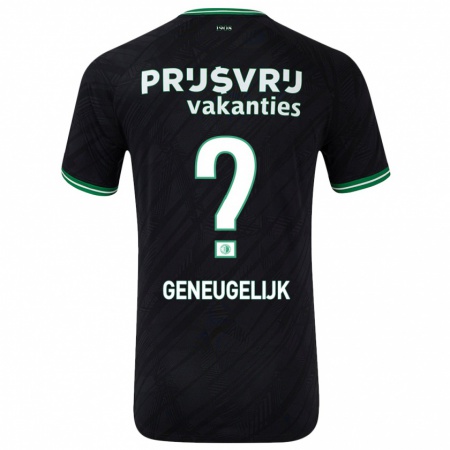 Kandiny Bambino Maglia Ivar Geneugelijk #0 Nero Verde Kit Gara Away 2024/25 Maglietta