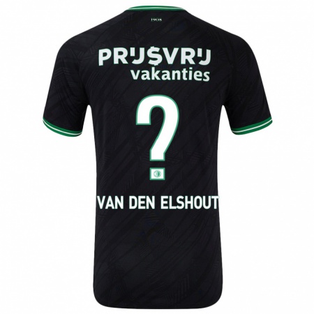 Kandiny Kinderen Tobias Van Den Elshout #0 Zwart Groen Uitshirt Uittenue 2024/25 T-Shirt