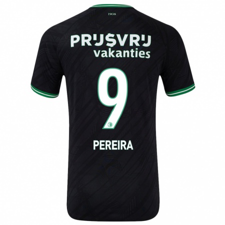 Kandiny Bambino Maglia Danilo Pereira #9 Nero Verde Kit Gara Away 2024/25 Maglietta