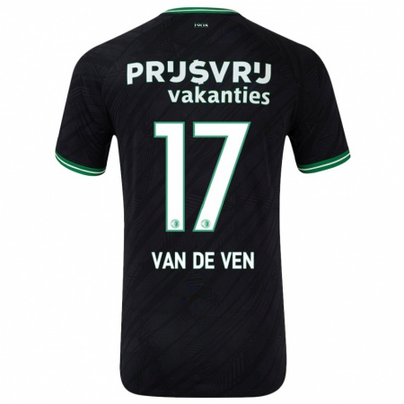 Kandiny Bambino Maglia Zoi Van De Ven #17 Nero Verde Kit Gara Away 2024/25 Maglietta