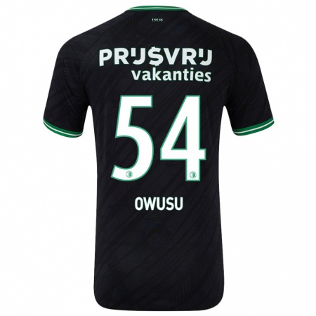 Kandiny Kinderen Denzel Owusu #54 Zwart Groen Uitshirt Uittenue 2024/25 T-Shirt