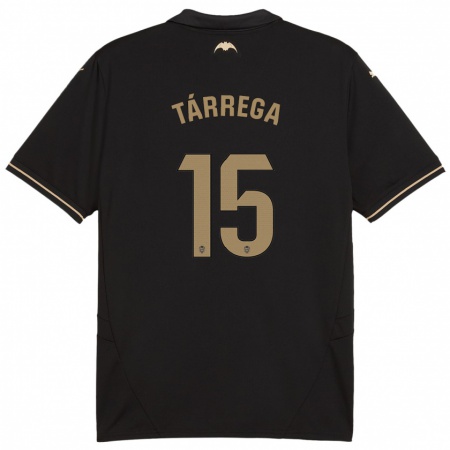 Kandiny Bambino Maglia César Tárrega #15 Nero Kit Gara Away 2024/25 Maglietta