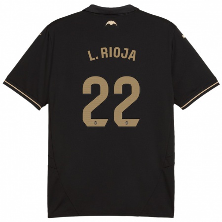 Kandiny Kinderen Luis Rioja #22 Zwart Uitshirt Uittenue 2024/25 T-Shirt