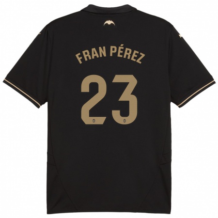 Kandiny Kinderen Fran Pérez #23 Zwart Uitshirt Uittenue 2024/25 T-Shirt