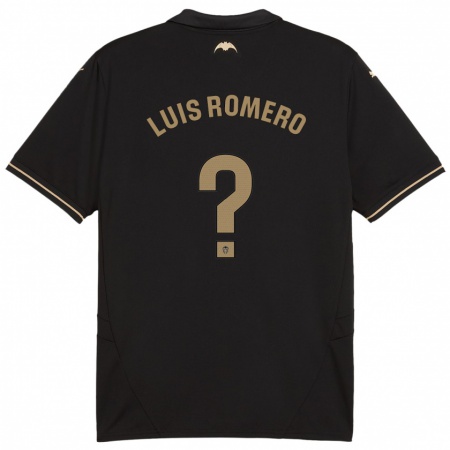 Kandiny Kinderen Luis Romero #0 Zwart Uitshirt Uittenue 2024/25 T-Shirt