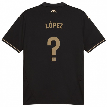 Kandiny Kinderen Pablo López #0 Zwart Uitshirt Uittenue 2024/25 T-Shirt