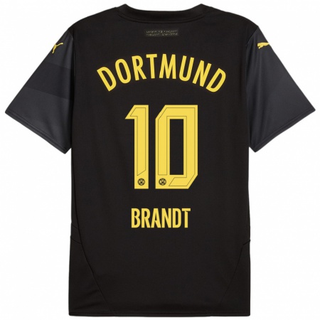 Kandiny Kinderen Julian Brandt #10 Zwart Geel Uitshirt Uittenue 2024/25 T-Shirt