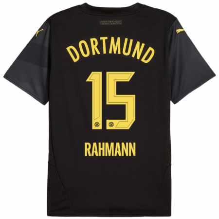 Kandiny Kinderen Luke Rahmann #15 Zwart Geel Uitshirt Uittenue 2024/25 T-Shirt