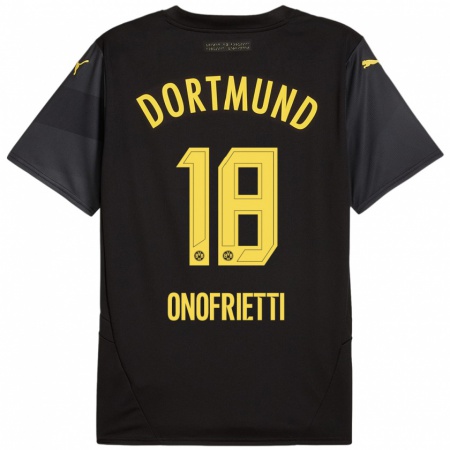 Kandiny Kinderen Vincenzo Onofrietti #18 Zwart Geel Uitshirt Uittenue 2024/25 T-Shirt