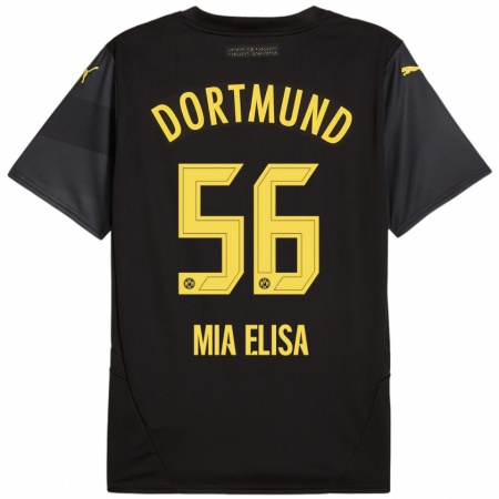 Kandiny Kinderen Bomnuter Mia Elisa #56 Zwart Geel Uitshirt Uittenue 2024/25 T-Shirt