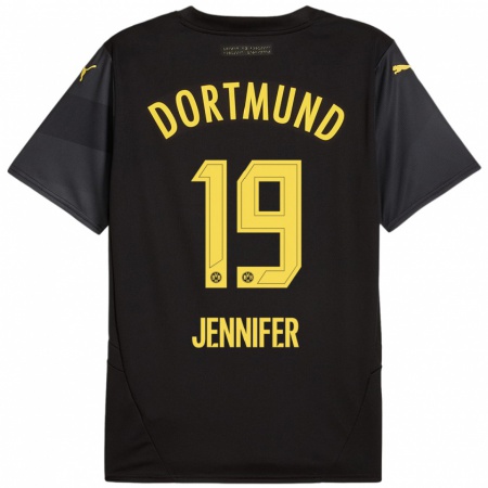 Kandiny Kinderen Gutierrez Bermejo Jennifer #19 Zwart Geel Uitshirt Uittenue 2024/25 T-Shirt