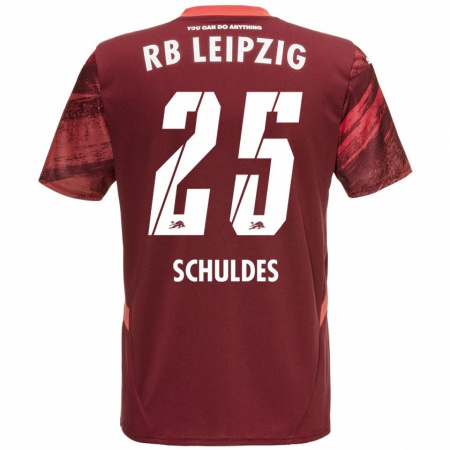 Kandiny Kinderen Jamie Schuldes #25 Bordeauxrood Uitshirt Uittenue 2024/25 T-Shirt