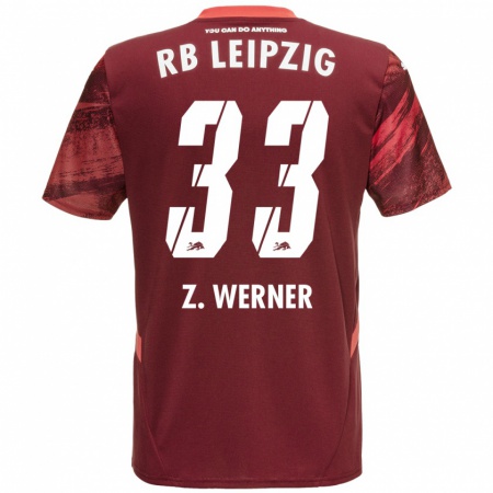 Kandiny Bambino Maglia Zoé Werner #33 Borgogna Kit Gara Away 2024/25 Maglietta