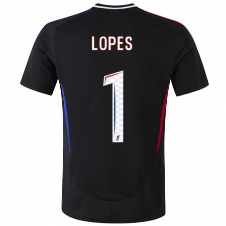 Kandiny Kinderen Anthony Lopes #1 Zwart Uitshirt Uittenue 2024/25 T-Shirt