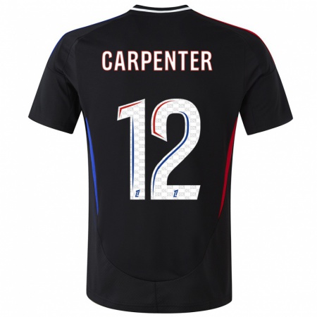 Kandiny Kinder Ellie Carpenter #12 Schwarz Auswärtstrikot Trikot 2024/25 T-Shirt Österreich