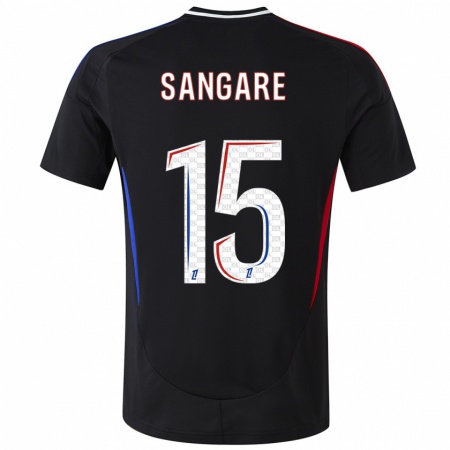 Kandiny Bambino Maglia Wassa Sangaré #15 Nero Kit Gara Away 2024/25 Maglietta