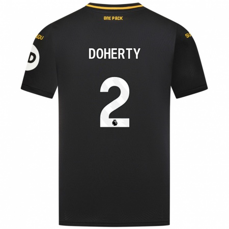 Kandiny Kinderen Matt Doherty #2 Zwart Uitshirt Uittenue 2024/25 T-Shirt