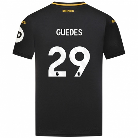 Kandiny Kinderen Gonçalo Guedes #29 Zwart Uitshirt Uittenue 2024/25 T-Shirt