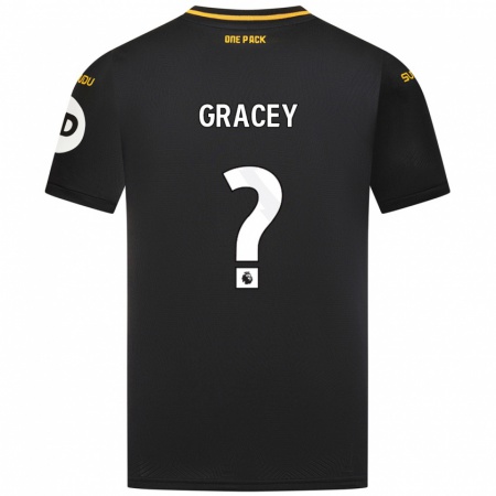 Kandiny Bambino Maglia Josh Gracey #0 Nero Kit Gara Away 2024/25 Maglietta