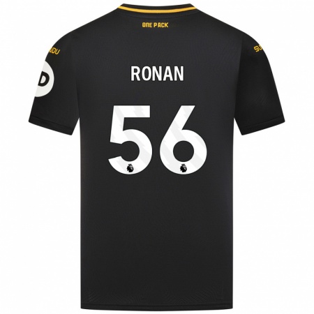 Kandiny Kinderen Connor Ronan #56 Zwart Uitshirt Uittenue 2024/25 T-Shirt