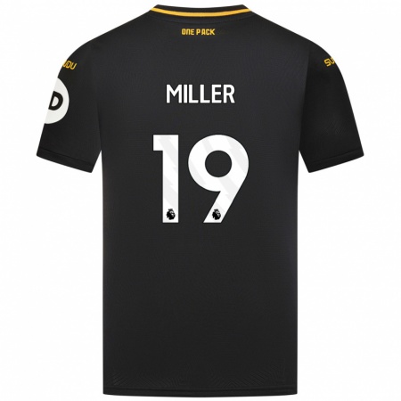 Kandiny Kinderen Ali Miller #19 Zwart Uitshirt Uittenue 2024/25 T-Shirt