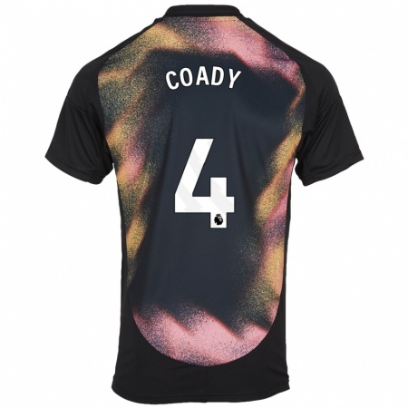 Kandiny Kinderen Conor Coady #4 Zwart Wit Uitshirt Uittenue 2024/25 T-Shirt