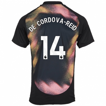 Kandiny Kinderen Bobby De Cordova-Reid #14 Zwart Wit Uitshirt Uittenue 2024/25 T-Shirt