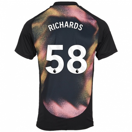 Kandiny Kinderen Amani Richards #58 Zwart Wit Uitshirt Uittenue 2024/25 T-Shirt