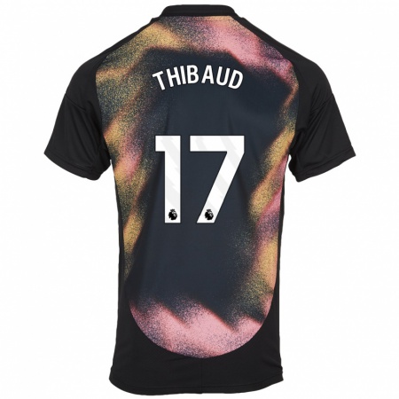 Kandiny Bambino Maglia Julie Thibaud #17 Nero Bianco Kit Gara Away 2024/25 Maglietta