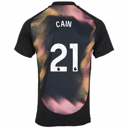 Kandiny Kinderen Hannah Cain #21 Zwart Wit Uitshirt Uittenue 2024/25 T-Shirt