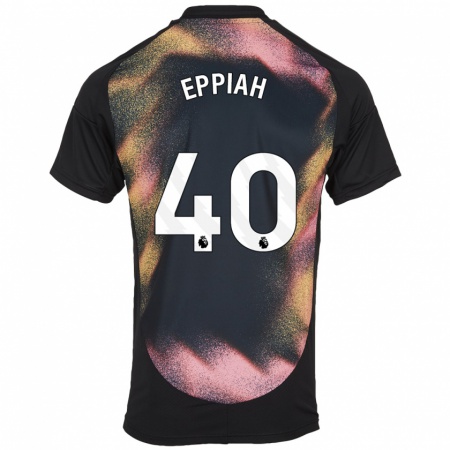 Kandiny Kinderen Josh Eppiah #40 Zwart Wit Uitshirt Uittenue 2024/25 T-Shirt