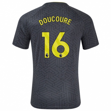 Kandiny Kinderen Abdoulaye Doucouré #16 Zwart Geel Uitshirt Uittenue 2024/25 T-Shirt