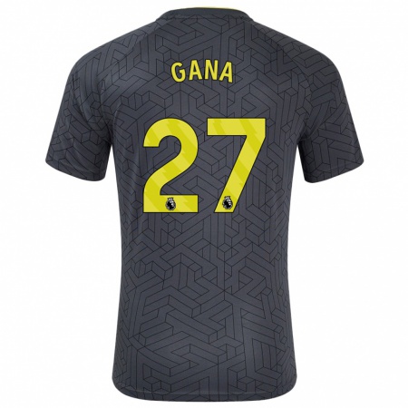 Kandiny Kinderen Idrissa Gueye #27 Zwart Geel Uitshirt Uittenue 2024/25 T-Shirt